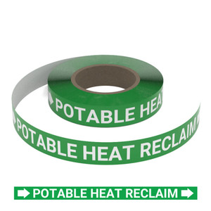 Potable Heat Reclaim - Pipe Marking Roll